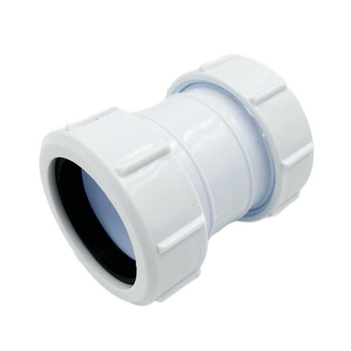 40x40mm Straight Coupler Universal Compression Waste Fittings (1 1/2") - Picture 1 of 3