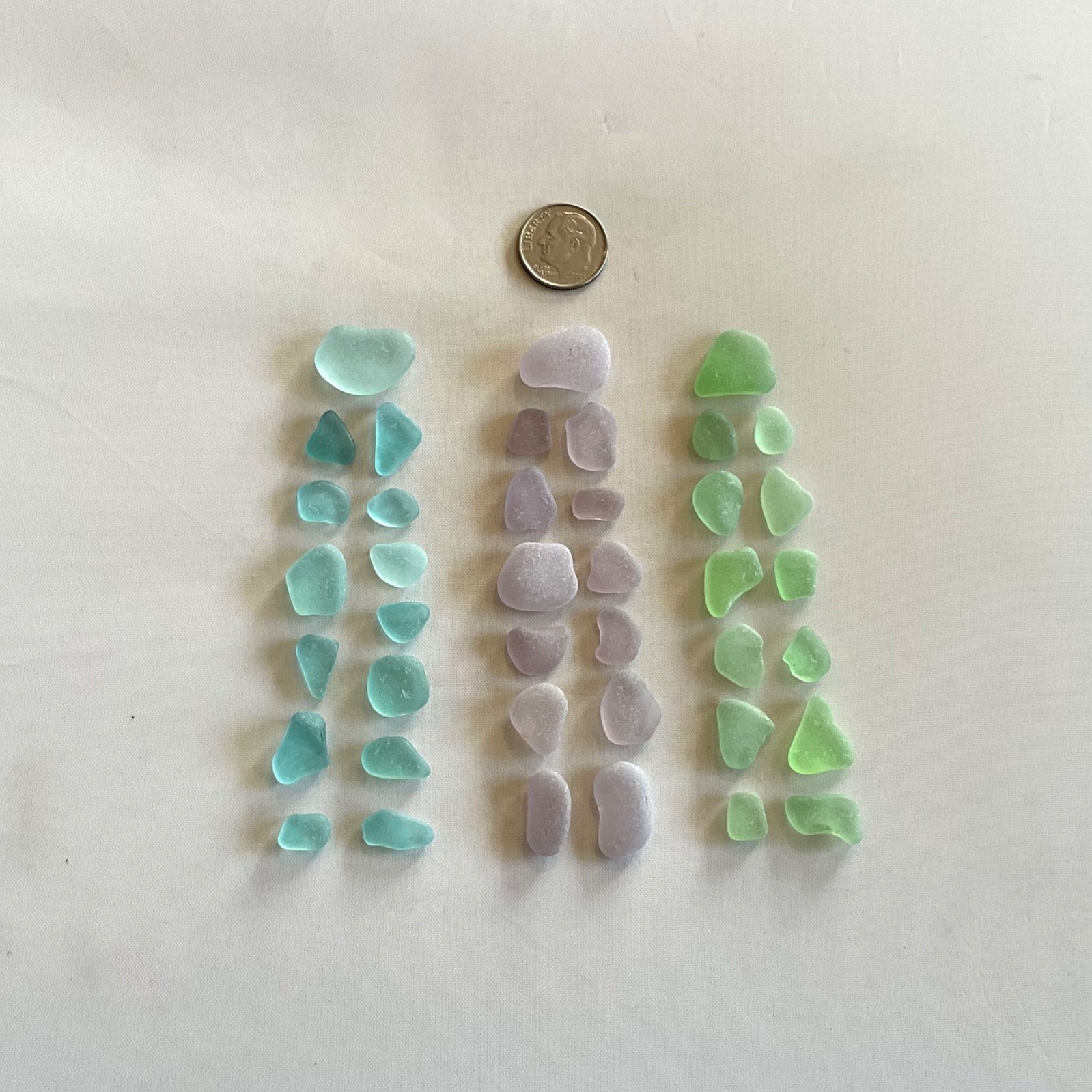 Genuine Beach Sea Glass Aqua Deep Lavender Pistachio Surf-tumbled Mendocino CA