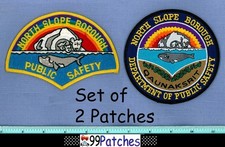 NORTH  SLOPE BORO DPS (2 Patches LOT) ALASKA Police Patch RAINBOW POLAR BEAR 9M