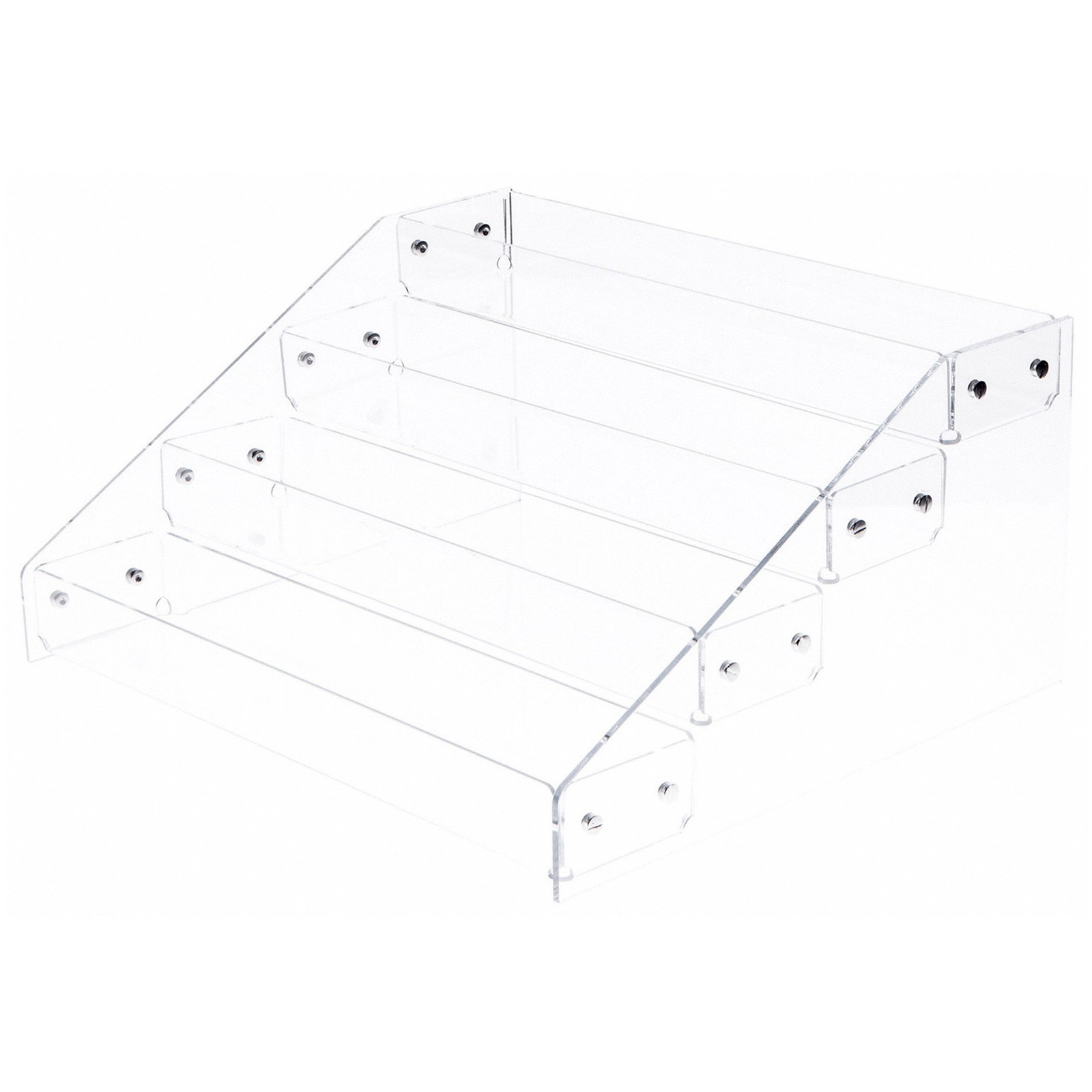 Plymor Clear Acrylic 4-Level Countertop Display Tray 18.375"W x 15.75"D x 8.75"H