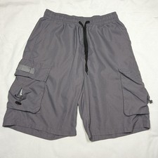 Men's Lightweight Cargo Shorts Grey Large Elastic Band