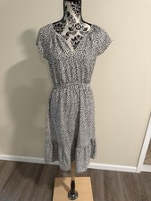 Loft Women’s Short Sleeve Midi Dress Animal Print Size 2