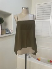 Reformation Brown Camisole Adjustable Straps Button Accents Size 4