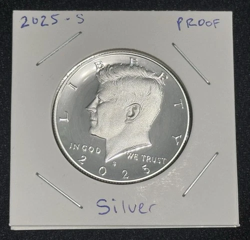 2025 S SILVER PROOF Kennedy Half Dollar 99.9% Silver Gem Proof