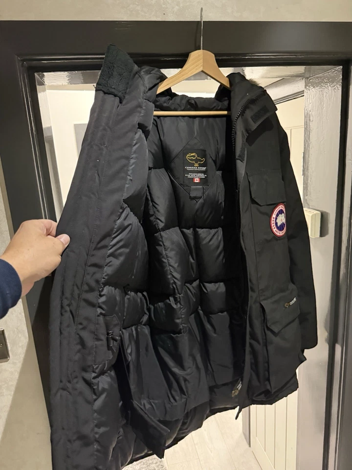 Canada Goose Langford Parka Black Fur Trim Hooded Down Coat Mens XL, photo 4 of 5