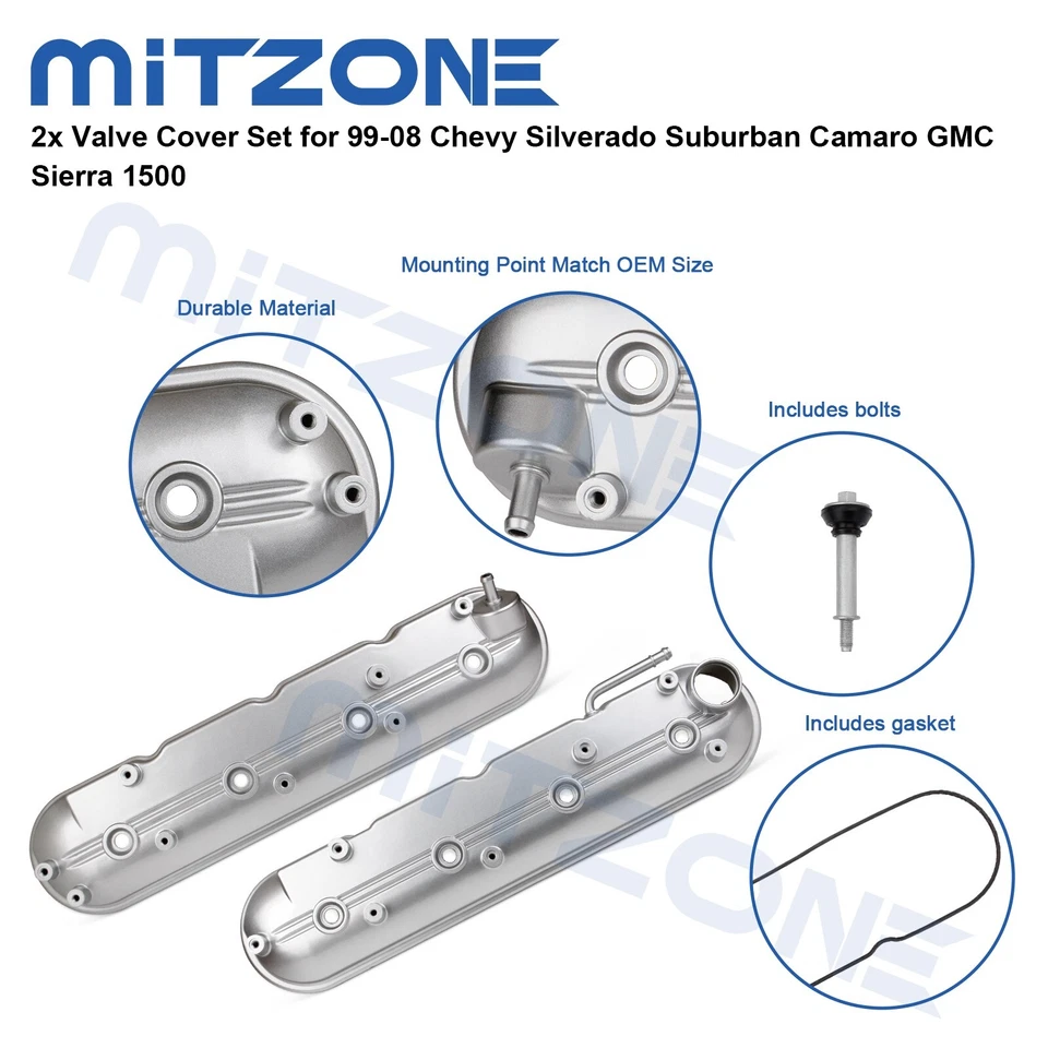 2x Valve Cover Set for 99-08 Chevy Silverado Suburban Camaro GMC Sierra 1500🚗 - Image 4 of 4