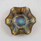 Northwood Carnival Glass Wild Strawberry * Ruffled Bowl * Signed * 6" * 0333