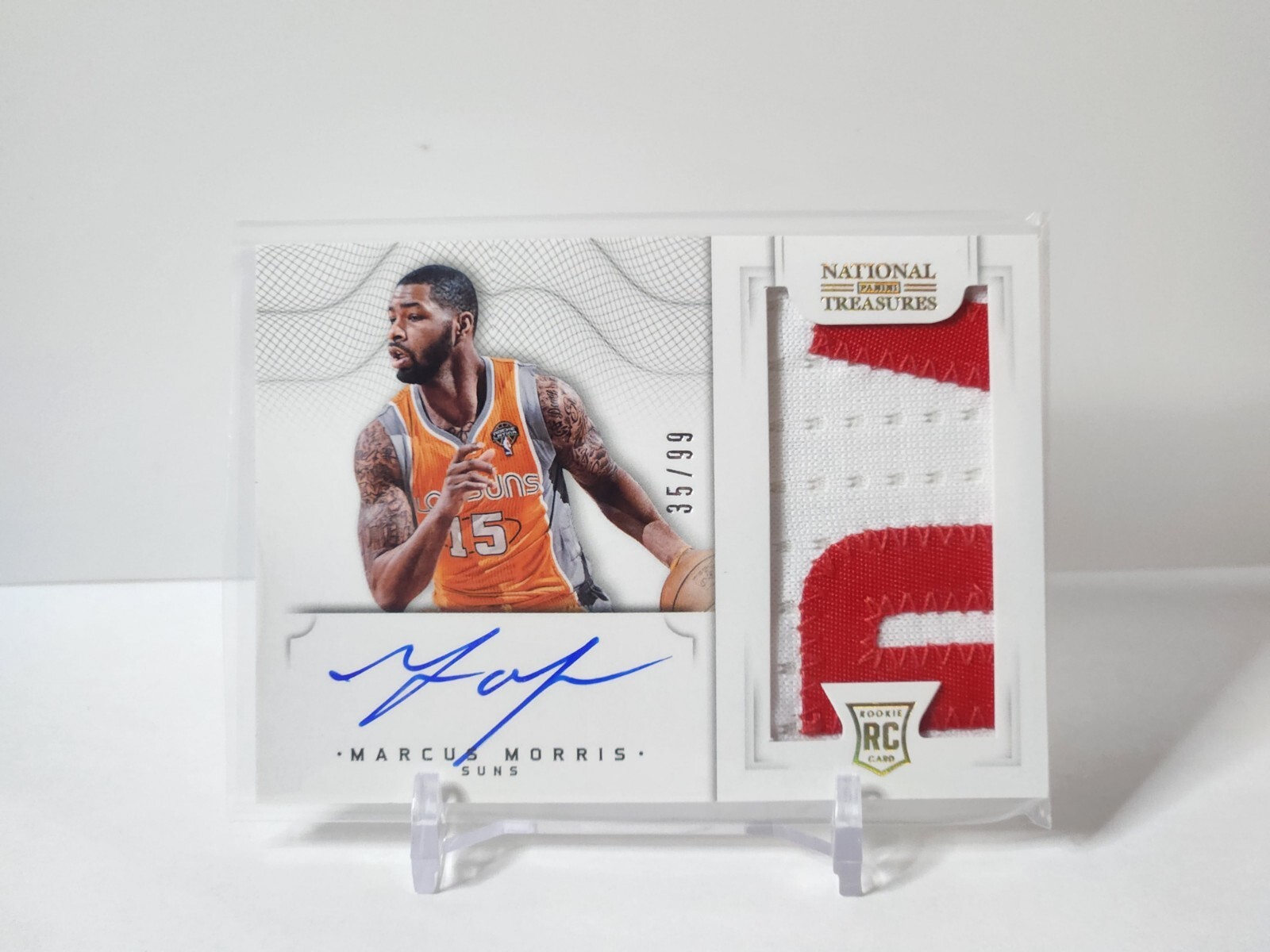 2012-13 National Treasures Marcus Morris #113 Rookie Patch Auto /99 - PHX Suns