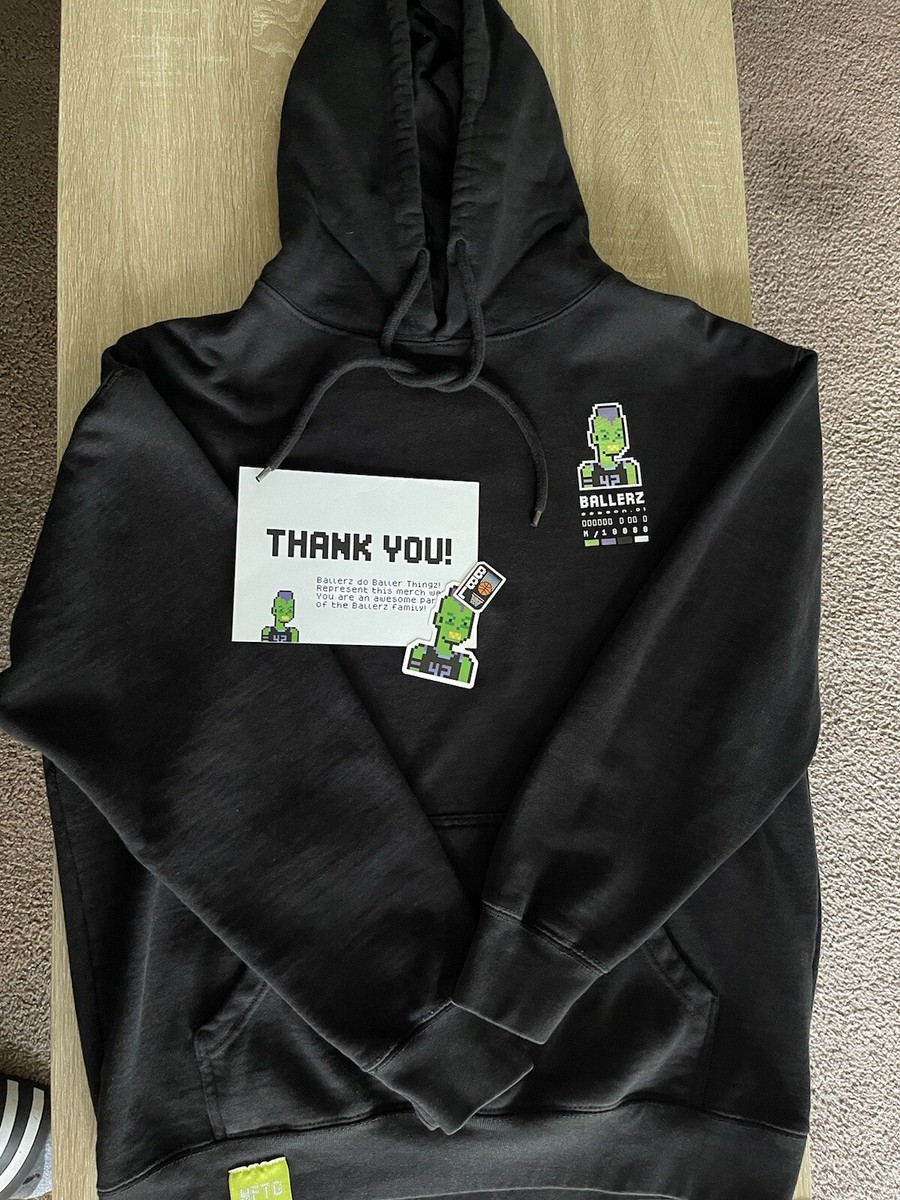 Ballerz NFT Captain Black Hoodie 2021 Large + Original Stickers