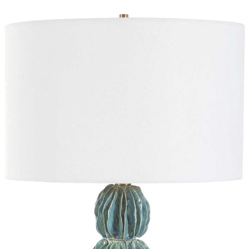 BONAIRE MODERN TABLE LAMP LAYERED CERAMIC CRYSTAL BASE UTTERMOST 30572 - Picture 4 of 6