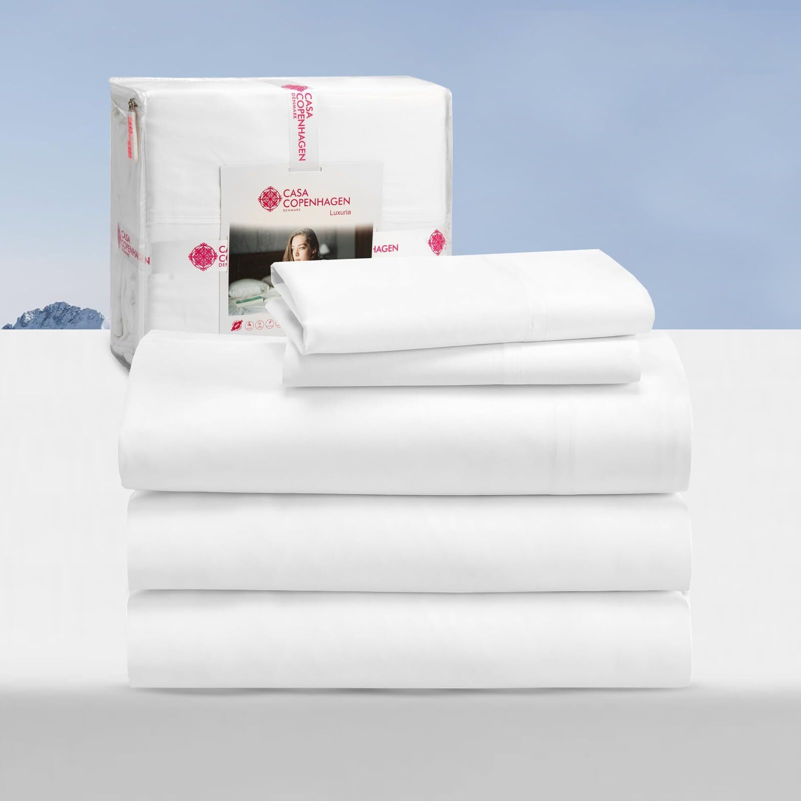 ® Luxuria 5Pcs Splitking Sheet Set- Designed in Denmark, 100% AirCool Cotton ...
