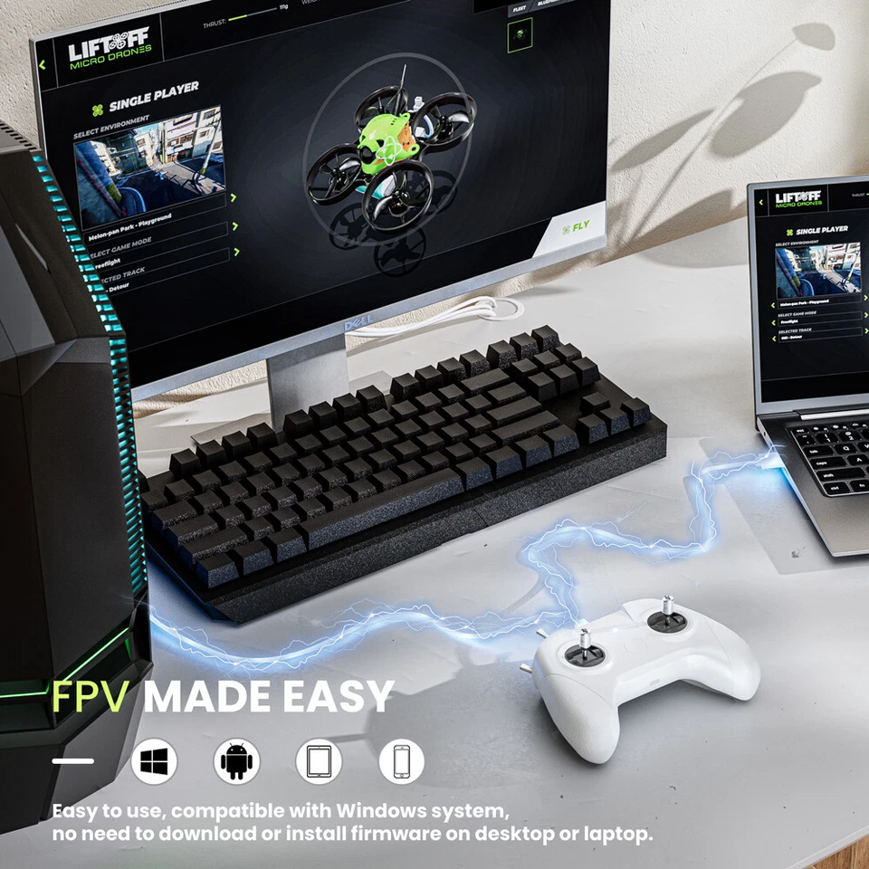 S8 FPV Fernbedienung Controller Griff für DRONE 8-Kanal Spiele RC Flug Simulator - Bild 4 von 4