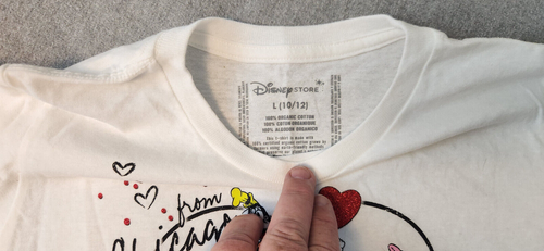 Disney Store Youth Girls 10 /12 T Shirt From Chicago With Love Mickey Minnie NEW - Picture 4 of 4