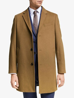 John Lewis Partners Melton Epsom Coat, Camel Size 40R RRP £200