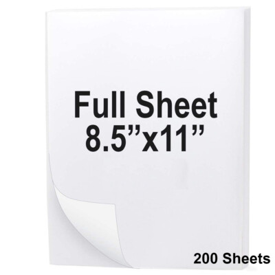 200 Full Sheet 8.5''x11'' Self Adhesive Shipping Labels for Laser & Inkjet Printer