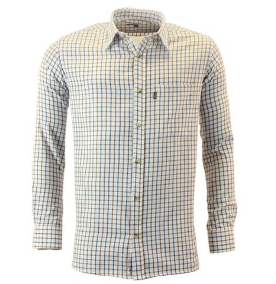 Game Tattersall Shirt Brown Navy Check Men's Country Hunting