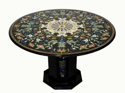 Table d'Échecs Pietra Dura Antique avec Socle en Acajou, Italie, 1880s en vente sur