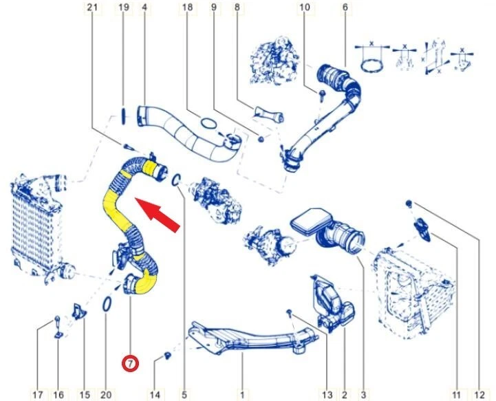 Turboschlauch Ladeluftschlauch für RENAULT KOLEOS II 1.6 dCi 144604BE2B - Image 2 of 2