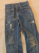 JCPenny Foremost VTG 50s/60s Youth Size Repaired Distressed Thrashed Denim 22x21