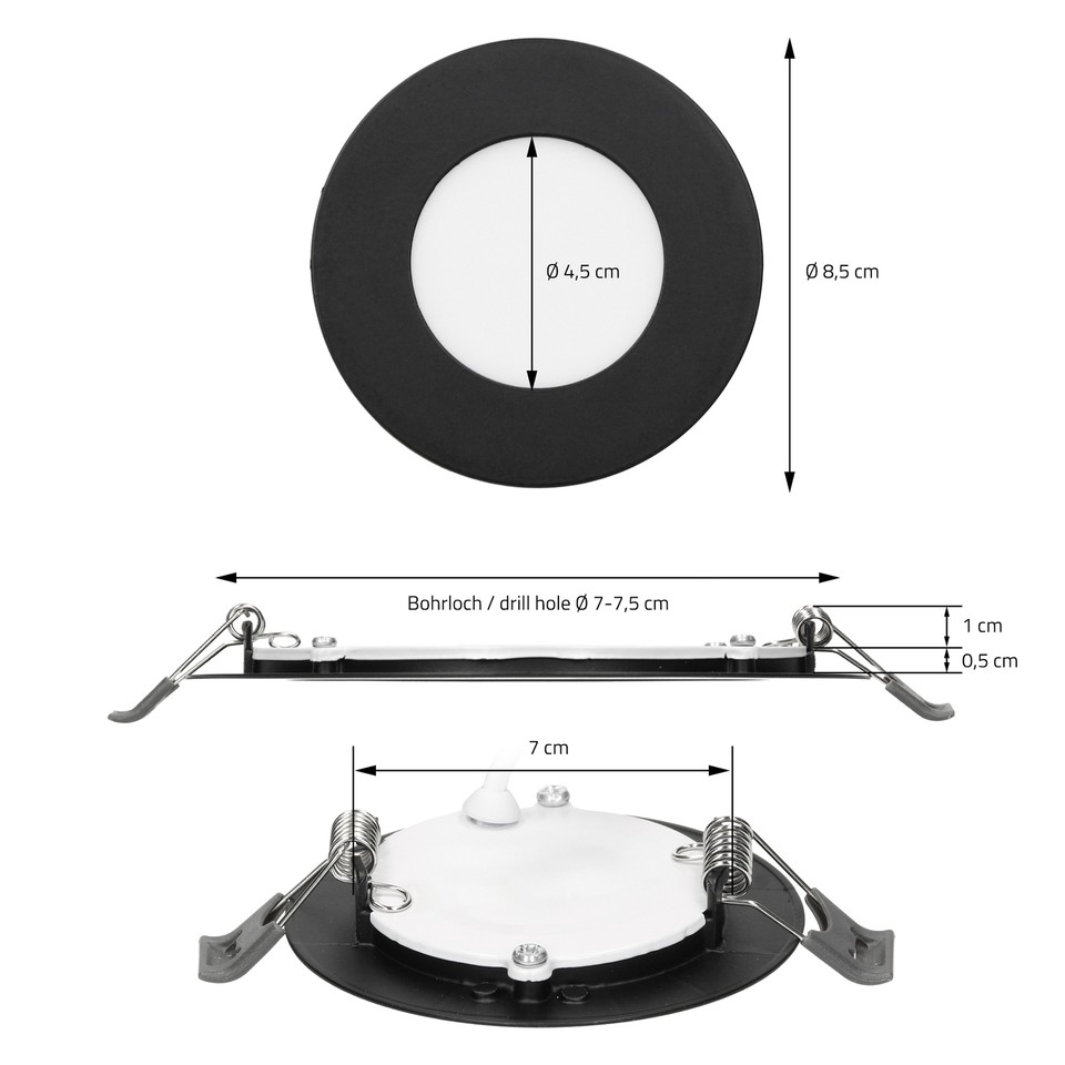 20X 3W LED Panel Einbaustrahler Deckenleuchte Einbau Leuchte Rund Spot