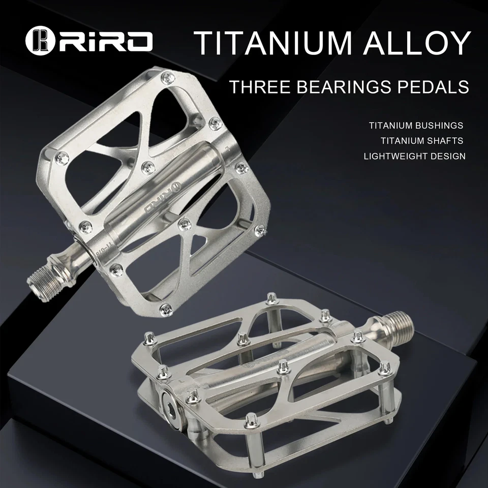 Ultralight Titanium Alloy Bicycle Pedal 3 Bearing MTB Road Bike Anti-Slip Pedals - Image 2 of 4