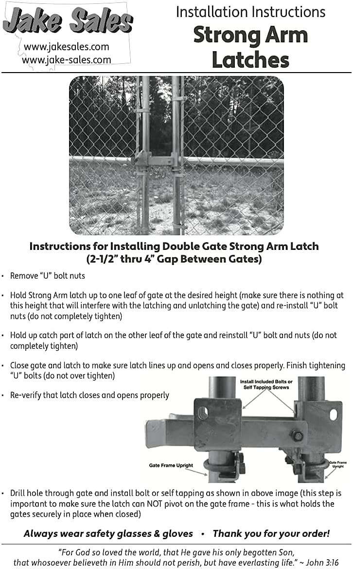 Double Gate Latch For Ranch Fences BiJun Chain Link Double Gate Latch -  Heavy Duty Lock For 1-3/8