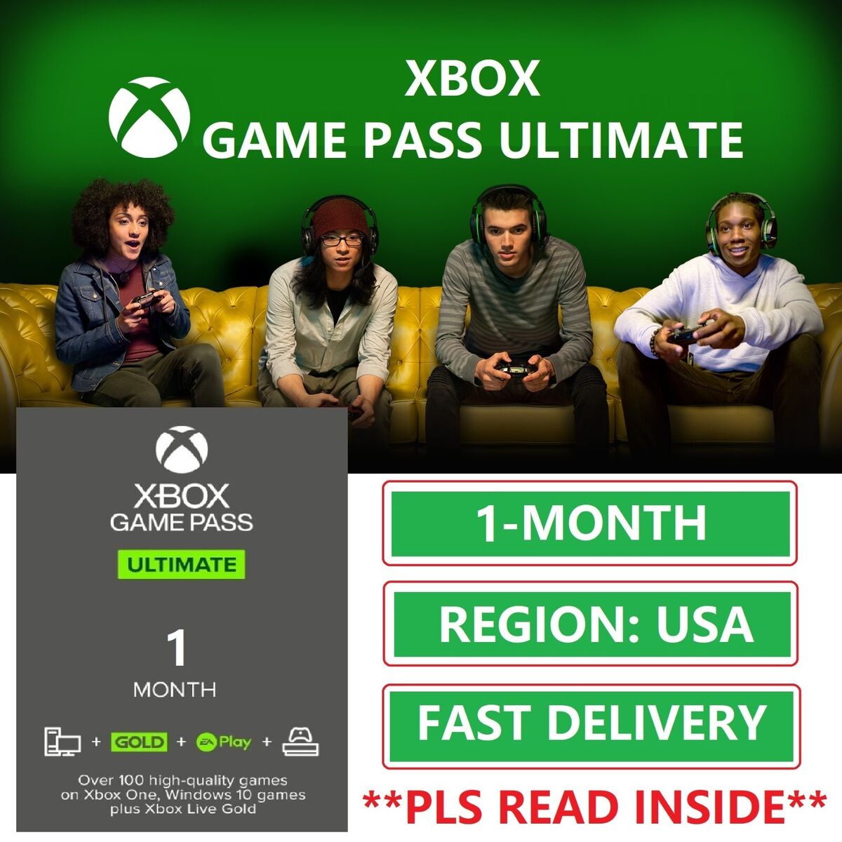 Xbox Game Pass Ultimate 1 Month Live Gold Membership - Existing Users - US  Only