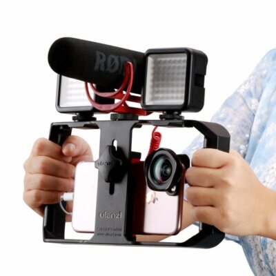 Mini Trépied Pour Smartphone 2 PCS - Trepied Stabilisateur Poignée Pistolet Pour Filmer Et Photos - Compatible Tous Téléphones