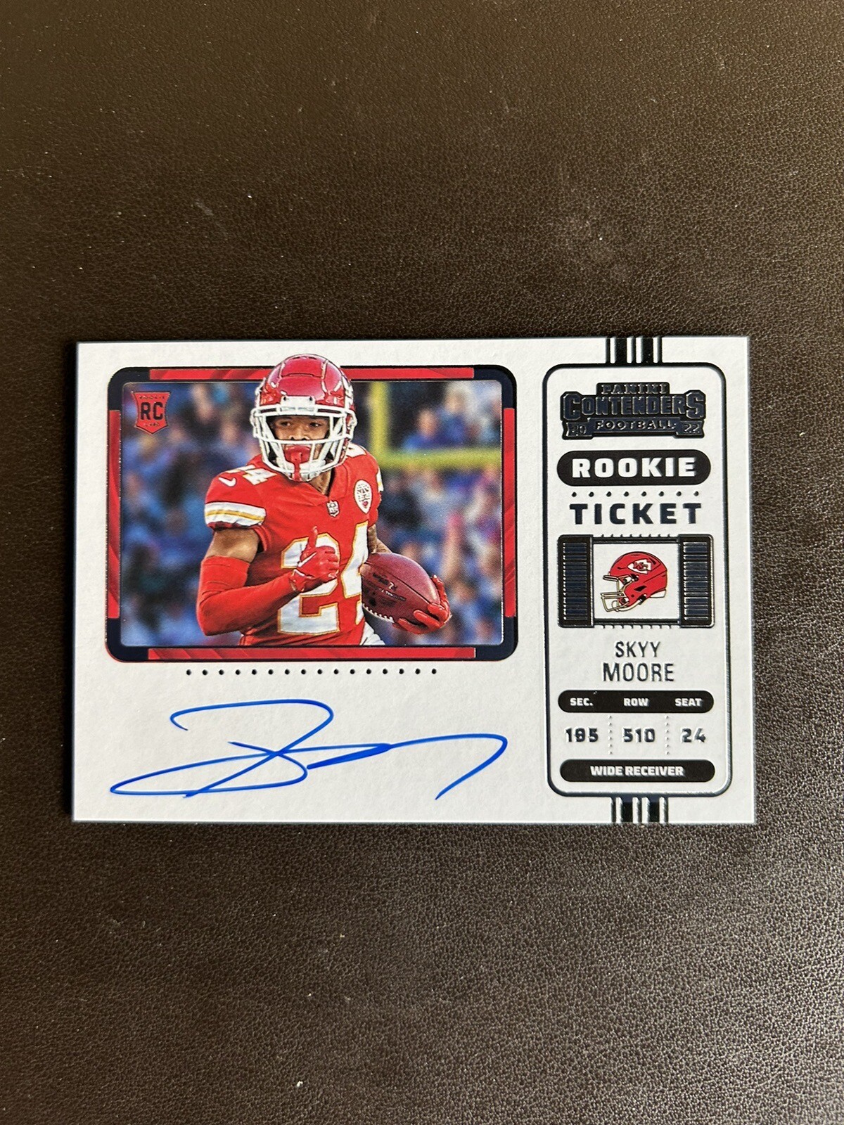 2022 Contenders Optic SKYY MOORE Rookie Ticket Variation Auto RC #134 Chiefs