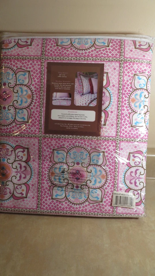 CADEN LANE MODERNA COLECCIÓN VINTAGE ROPA DE CAMA Rosa Doble Funda Nórdica 88" x 70" NUEVA Foto 3 de 4