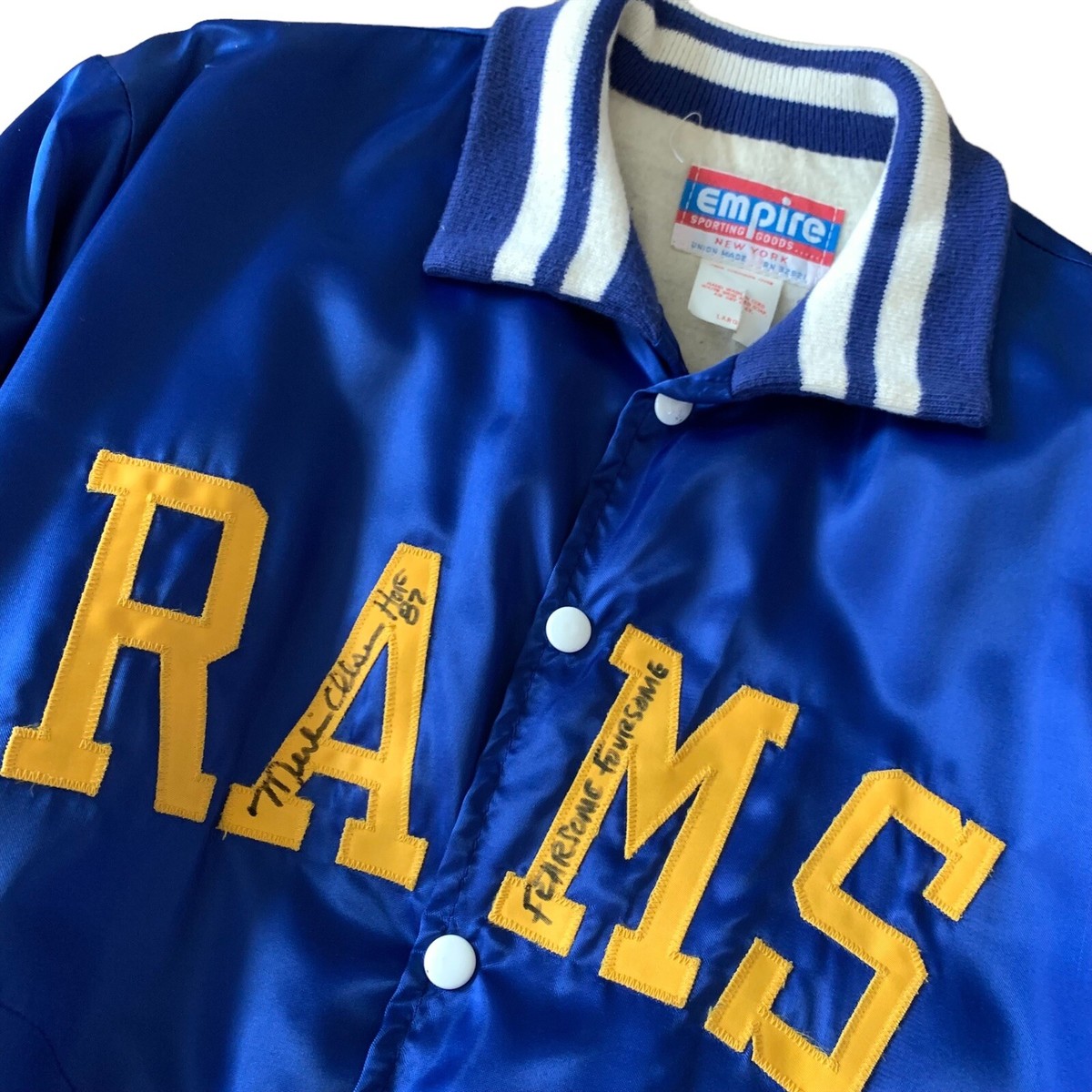 Vintage 80's LA RAMS Jacket NFL Satin Varsity L Football Signed