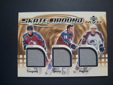 2002 UD MVP Alex Tanguay Chris Drury Milan Hejduk Jersey Skate Around #ST-TDH