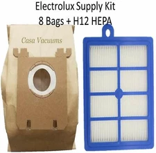 8 S bags ElectroluxCanister Oxygen Harmony Ergospace Vacuum  Bags + H12 Hepa  