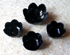 4 x ARCOROC ARCOPAL Schalen Schälchen Obstschale Dessertschale schwarz