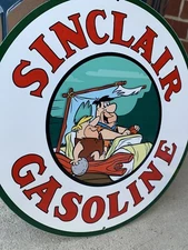 Vintage Style Sinclair Car Flintstones Gasoline Pump Oil Gas Metal Quality Sign