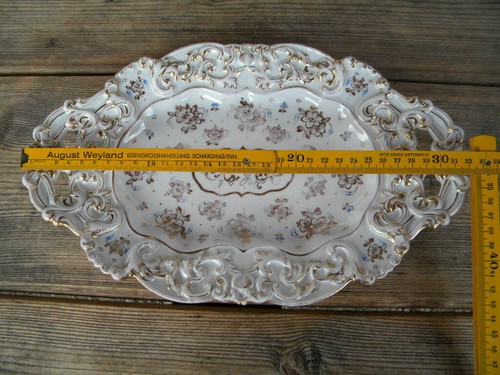 V. P. CHODAU porcelana bandeja de oferta PORGES VON PORTHEIM? Codo rococó dorado - Imagen 6 de 8