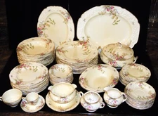 Beautiful Vintage CROWN DUCAL ROSALIE Dinnerware and Serving Ware