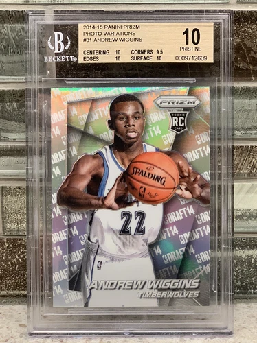 2014-15 Panini Prizm Variation ROOKIE #31 ANDREW WIGGINS Beckett 10 SILVER RC!!!