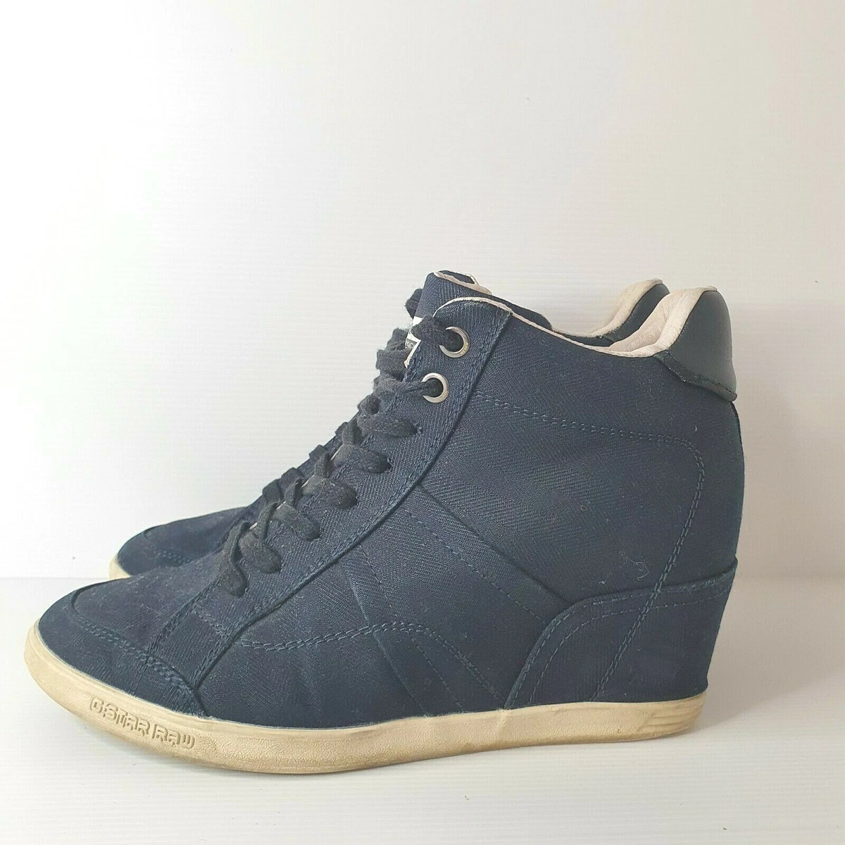 G Star Raw Women s Denim Wedge Heels Size US 8 eBay