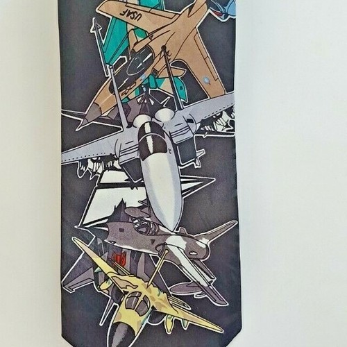 Men's Silk Tie New Stock FIRSTEE BRAND . AIR FORCE GRAPHICS - Picture 2 of 3