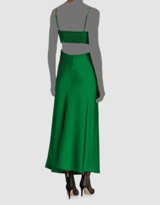 $495 A.L.C. Women's Green Blakely Satin Sleeveless Cutout Midi Dress Size  10 | eBay