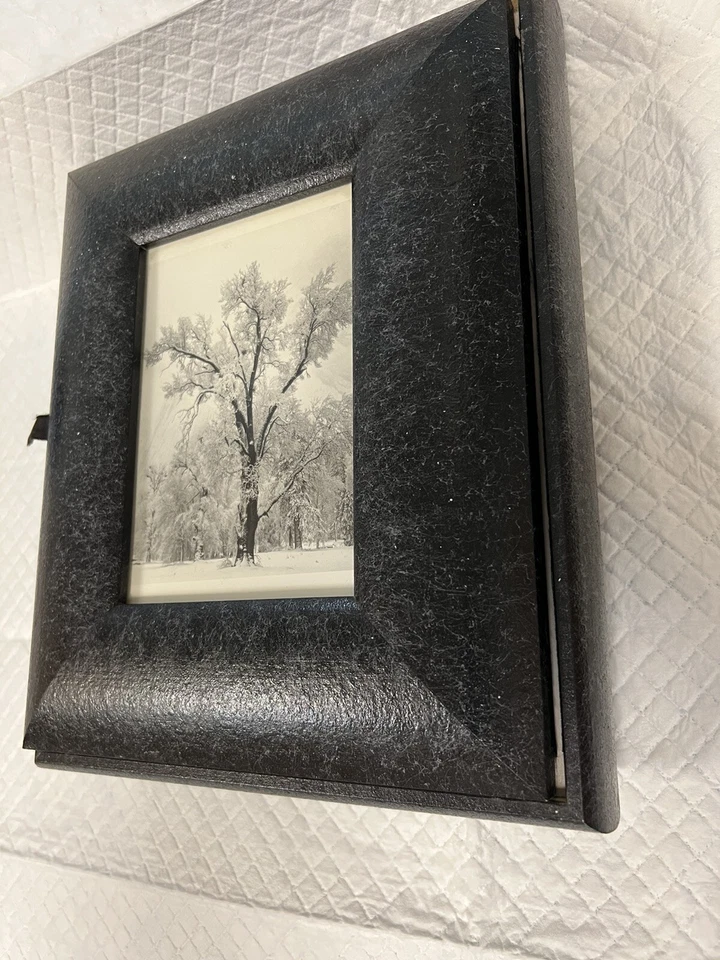 Caja de almacenamiento de árbol de nieve Ansel Adams enmarcada caja de utensilios caja de regalo caja de joyas RARA Foto 4 de 4