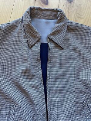Vtg 1940s Navy Blue And Grey Reversible Rayon Gabardine Ricky