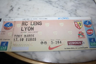 Ticket Match RC Lens Vs Lyon OL - Saison 2002/2003 - Souvenir Collection