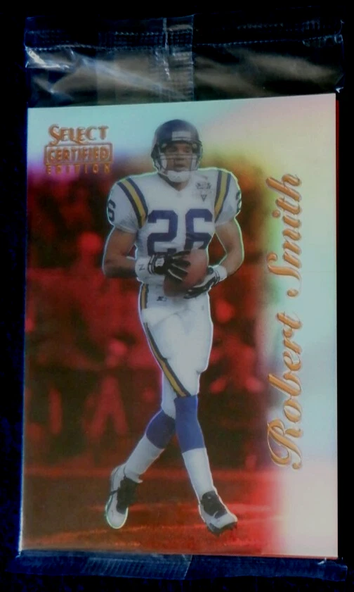 Pinnacle Select Certified NFL sample card 16 base, red, mirror 1996 Robert Smith - Image 2 of 2