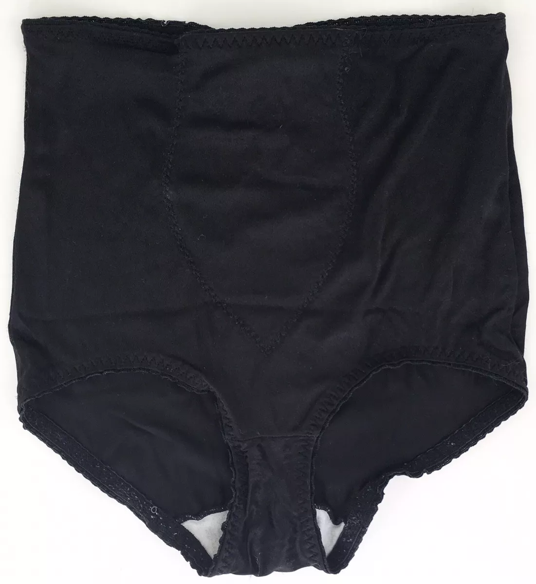 Cupid Satin Control Panties Black M Style 2186 Girdle Nylon Spandex Vintage  #12