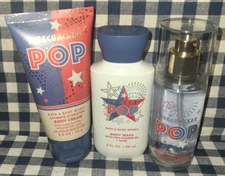 3 Piece NEW Firecracker Pop Mist Cream Gel TRAVEL Set Bath & Body Works