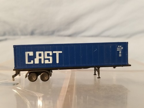 N Scale Semi Truck CAST Box Container Semi Trailer - Picture 3 of 6