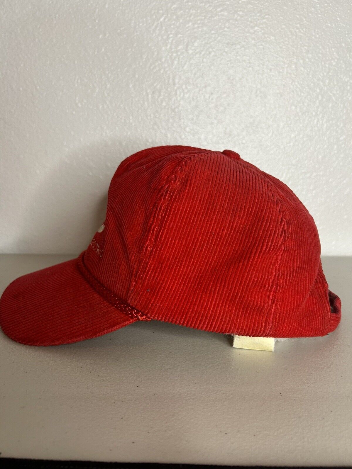 Vintage OTTO Red Corduroy Hat Cap Flat Brim Cherr… - image 3