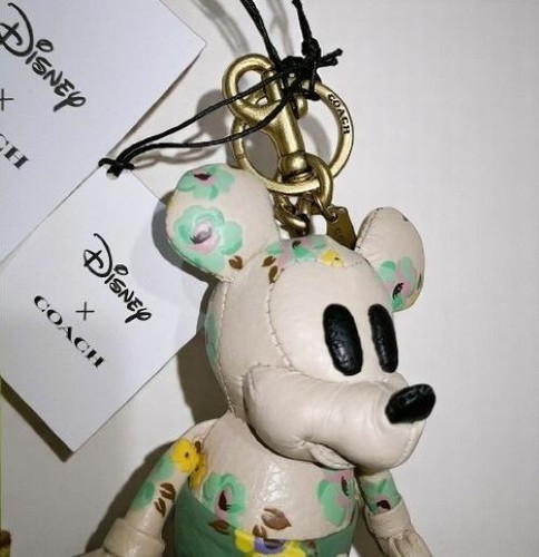 Disney 100 x COACH Mickey Mouse Floral Print Bag Charm Limited Edition beautiful
